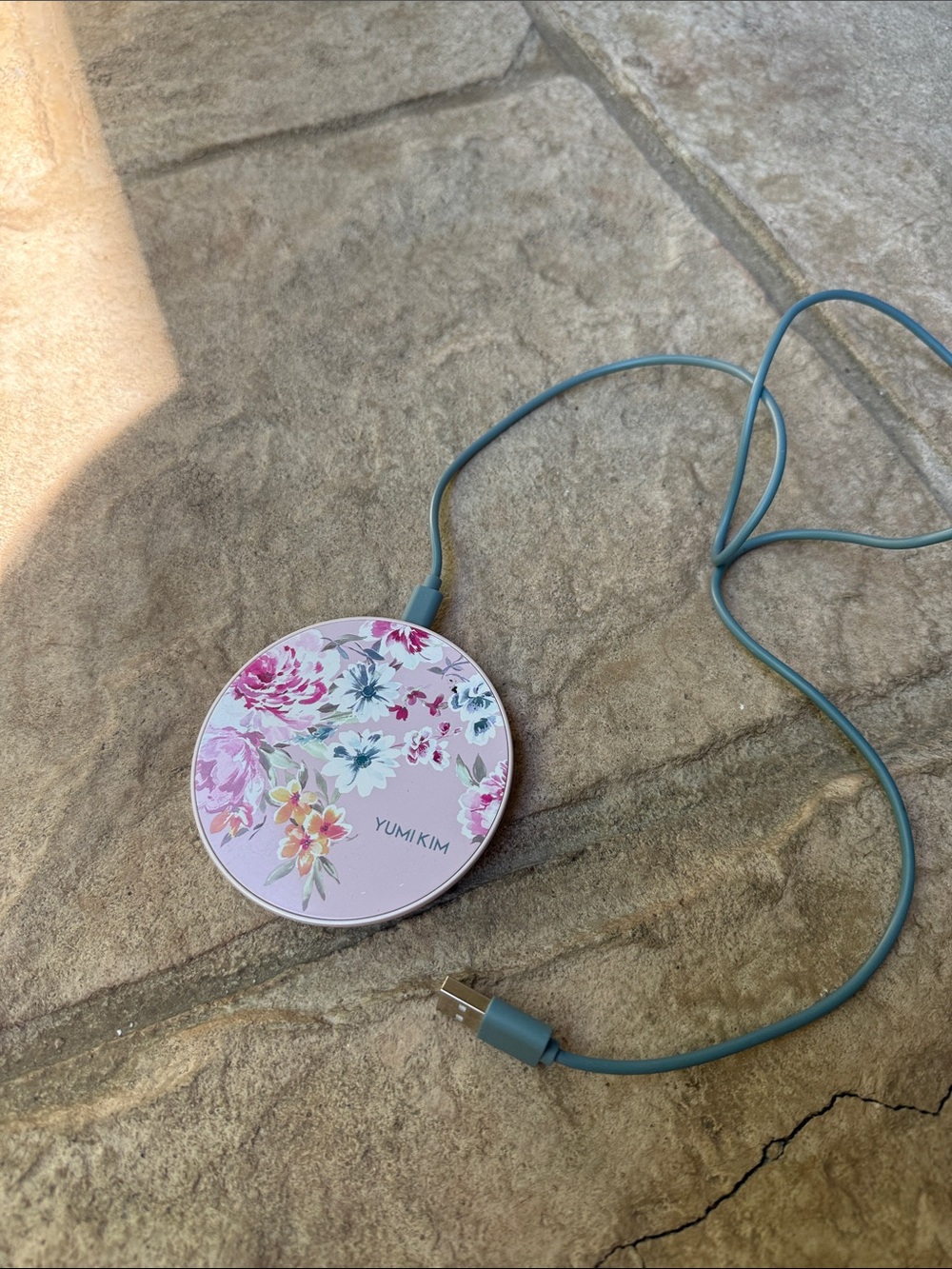 Yumi Kim Pink Floral Round Portable Charger